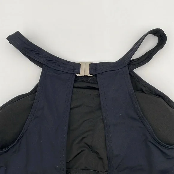 Holipick Black One-Piece Monokini‎ Swimsuit High Neck Cutout Snap/Hook Closure - Picture 8 of 17